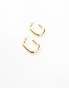 Фото #2 товара Petit Moment naples rectangular chunky hoop earrings in gold