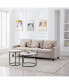 Nolan Linen Fabric Sofa With Pillows And Interchangeable Legs