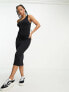 Фото #1 товара Stradivarius seamless asymmetric dress in black