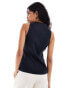 Фото #3 товара ASOS DESIGN high neck waistcoat with linen in navy