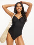 Ivory Rose Fuller Bust underwired swimsuit with tie up shoulder in black US 32 E - фото #1