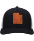 Фото #3 товара Men's Black Utah Leather State Applique Trucker Snapback Hat