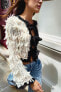 CONTRAST JACKET WITH FRINGING