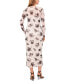 Фото #1 товара Women's Floral Printed Long Sleeve Midi Dress