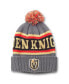 Фото #1 товара Men's Charcoal, Black Vegas Golden Knights Pillow Line Cuffed Knit Hat with Pom