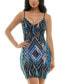 ფოტო #1 პროდუქტის Juniors' Sequin Embellished Sleeveless Bodycon Dress