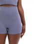 ASOS 4505 seamless double rib high waist 3 inch booty short in slate blue