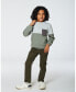 Фото #3 товара Big Boys Super Soft Colorblock Top With Quilted Pocket Gray And Sage