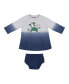 Newborn and Infant Girls Gray, Navy Distressed Notre Dame Fighting Irish Hand in Hand Ombre Dress and Bloomers Set