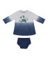 ფოტო #3 პროდუქტის Newborn and Infant Girls Gray, Navy Distressed Notre Dame Fighting Irish Hand in Hand Ombre Dress and Bloomers Set