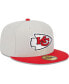 Фото #4 товара Men's Khaki, Red Kansas City Chiefs Super Bowl Champions Patch 59FIFTY Fitted Hat