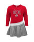 Girls Infant Scarlet, Heathered Gray Ohio State Buckeyes Heart to Heart French Terry Dress