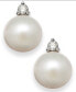 ფოტო #1 პროდუქტის Akoya Pearl (7mm) and Diamond Accent Stud Earrings in 14k White Gold