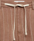 Men's Drawstring Detail Striped Bermuda Shorts