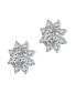 Фото #1 товара Sterling Silver with White Gold Plated Clear Round Cubic Zirconia Halo Stud Earrings