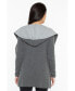 Фото #2 товара Women's 100% Pure Cashmere Long Sleeve 2-tone Double Face Cascade Open Cardigan Sweater