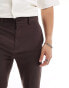 ASOS DESIGN smart high waisted flared trousers in brown