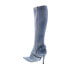 Фото #6 товара Diesel D-Venus WB Y03039-P0231-T6182 Womens Blue Leather Knee High Boots