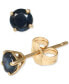 ფოტო #1 პროდუქტის Sapphire Round Solitaire Stud Earrings (5/8 ct. t.w.) in 14k Gold