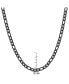 ფოტო #3 პროდუქტის Men's black IP Plated Stainless Steel Figaro Chain Link Necklaces