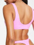 Фото #7 товара ASOS DESIGN mix and match v crop bikini top in bright pink