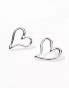 Monki heart open hoop earrings in silver