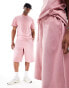 COLLUSION Unisex skate shorts co-ord in washed pink