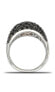 Suzy Levian Sterling Silver Cubic Zirconia Black and White Edge Ring