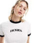 Dickies herndon ringer short sleeve baby tee in off white