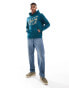 Tommy Jeans Graffiti Signature Logo Hoody in Green Blue