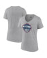 ფოტო #2 პროდუქტის Women's Gray UConn Huskies 2023 NCAA Men's Basketball National Champions Logo V-Neck T-shirt