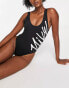 Nike Swimming logo one piece swimsuit in black