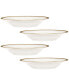 Charlotta Gold Set of 4 Rim Soup Bowls, Service For 4