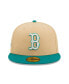 ფოტო #2 პროდუქტის Men's Natural, Teal Boston Red Sox Mango Forest 59Fifty Fitted Hat