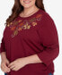 Фото #2 товара Plus Size Classic Falling Leaves Ruched Sides Top