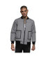 Фото #1 товара Men's Light Grey Zip-Front Puffer Jacket With Contrast Detail