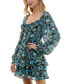 ფოტო #3 პროდუქტის Juniors' Printed Shadow-Stripe Fit & Flare Tiered Dress