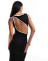 Фото #1 товара ASOS DESIGN contrast binding maxi dress with cut out in black