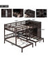 Full-Over-Twin-Twin Bunk Bed With Shelves, Wardrobe And Mirror