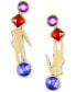 Gold-Tone Deva Multicolor Stone Drop Earrings