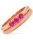 ფოტო #1 პროდუქტის 2-Pc. Set Ruby Trio Stack Rings (5/8 ct. t.w.) in 14k Rose Gold-Plated Sterling Silver