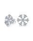 ფოტო #1 პროდუქტის Holiday Party Christmas Frozen Winter Snowflake Cubic Zirconia Micro Pave CZ Stud Earrings For Women .925 Sterling Silver