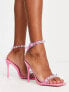 Фото #1 товара Public Desire Sydney tie ankle sandals with clear embellishment in pink