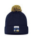 Фото #1 товара Men's Navy St. Louis Blues 2023 NHL Draft Cuffed Knit Hat with Pom