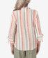 Фото #2 товара Women's Tuscan Sunset Striped Textured Button Down Top