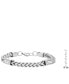 Men's Stainless Steel Wheat Chain and Simulated Diamonds Link Bracelet