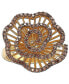 ფოტო #1 პროდუქტის Suzy Levian Sterling Silver Cubic Zirconia Pave Brown Flower Ring