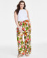 Фото #1 товара Plus Size Printed Linen Wide-Leg Pants, Created for Macy's