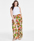 Plus Size Printed Linen Wide-Leg Pants, Created for Macy's