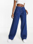 Фото #1 товара Stradivarius wide leg jean with dart detail in dark blue